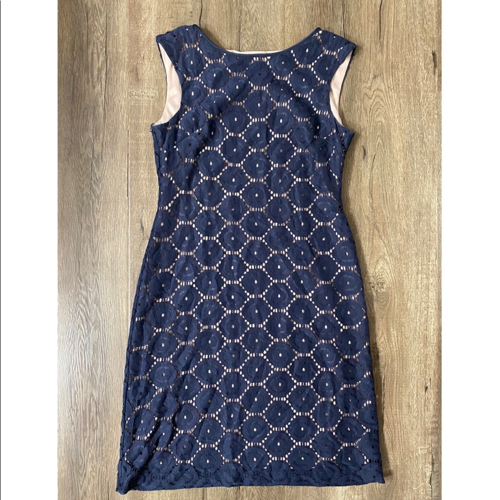 Jessica Howard Navy Blue Lace Midi Dress